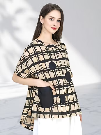 Vanite Couture Grid Pattern Dot Top - 65395