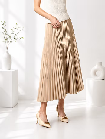 Vanite Couture Pleated Skirt - 7122 - SAND