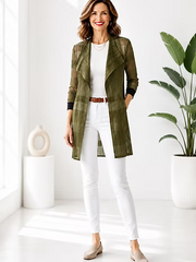 Vanite Couture Open Front Sheer Duster - 81095 - GREEN