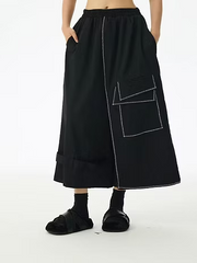 Vanite Couture Cropped Wide Leg Pants - 86920 - BLACK