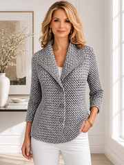 Vanite Couture Button Front Textured Jacket - 88618 - GREY