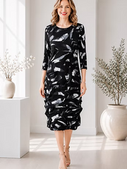 Vanite Couture Textured Dress - 88877 - MIDNIGHT ABSTRACT