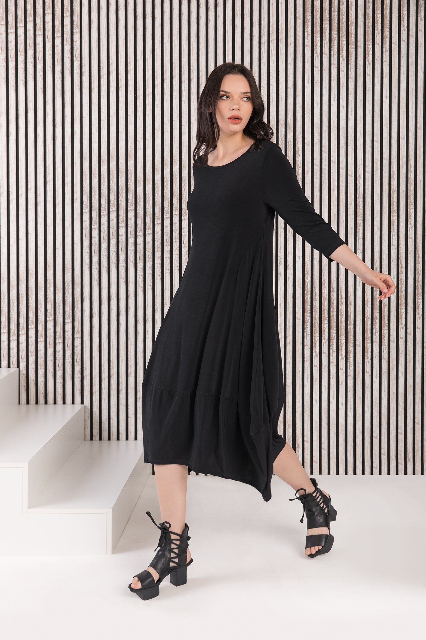 Kozan Demi Dress - VG-1930 - BLACK VOGUE