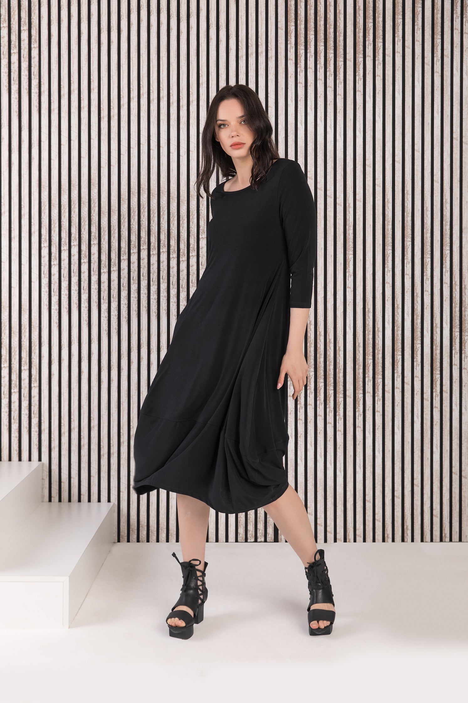Kozan Demi Dress - VG-1930 - BLACK VOGUE