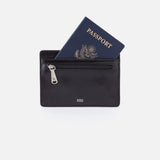 HOBO - Euro Slide Card Case - BLACK IN POLISHED LEATHER