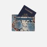 HOBO - Euro Slide Card Case - BLUE TEMPEST IN PRINTED LEATHER