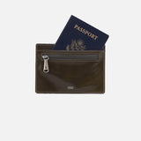 HOBO - Euro Slide Card Case - DEEP MOSS IN POLISHED LEATHER