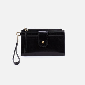HOBO - Kali Phone Wallet - BLACK IN POLISHED LEATHER