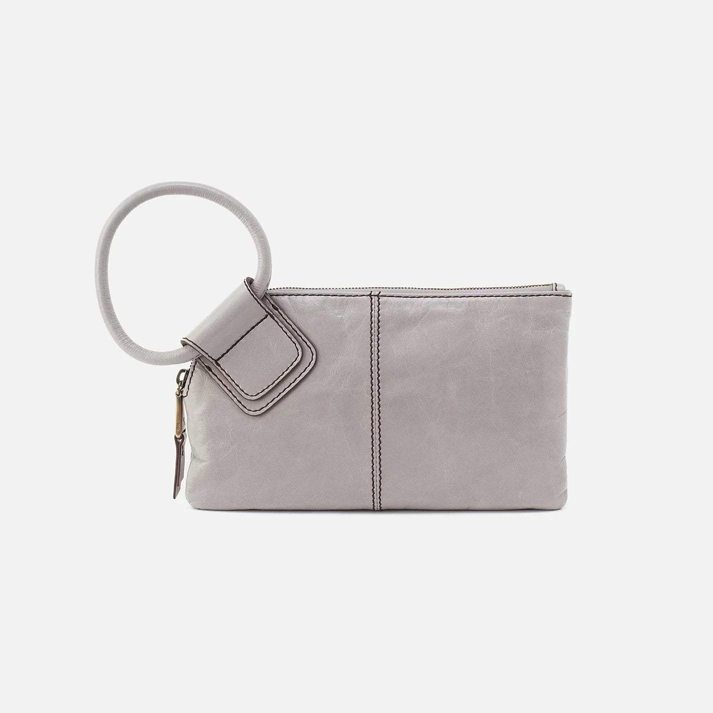 HOBO - Sable Wristlet - LIGHT GREY IN POLISHED LEATHER