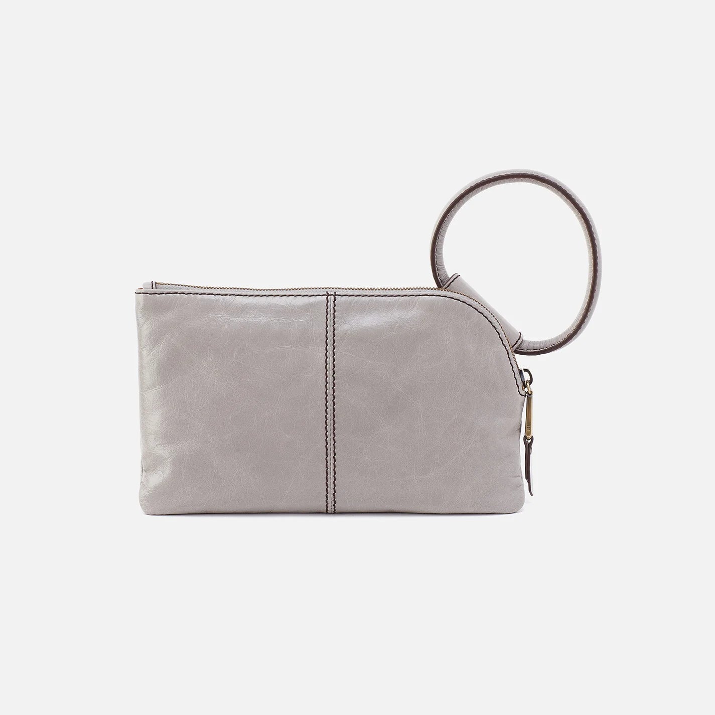 HOBO - Sable Wristlet - LIGHT GREY IN POLISHED LEATHER