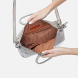 HOBO - Sheila Medium Satchel -  LIGHT GREY IN POLISHED LEATHER