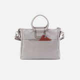 HOBO - Sheila Medium Satchel -  LIGHT GREY IN POLISHED LEATHER