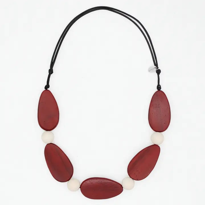 SYLCA Freya Metallic Red Colorful Necklace - SD26N08 - RED