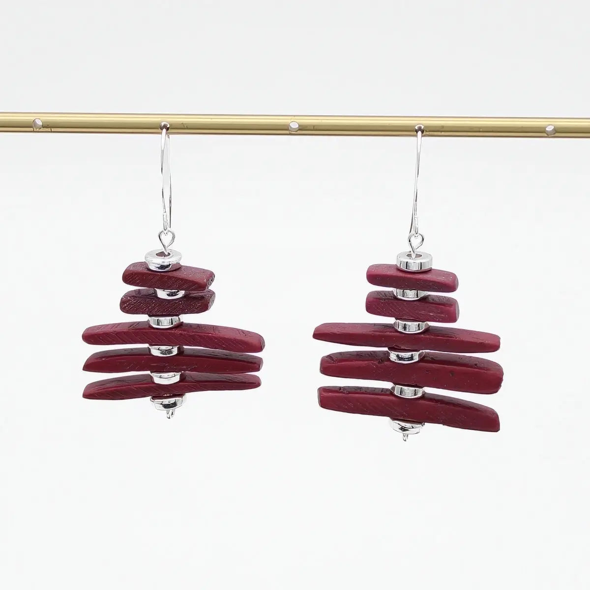 SYLCA Maroon Simply Stacked Earrings - SD26E12 - MAROON