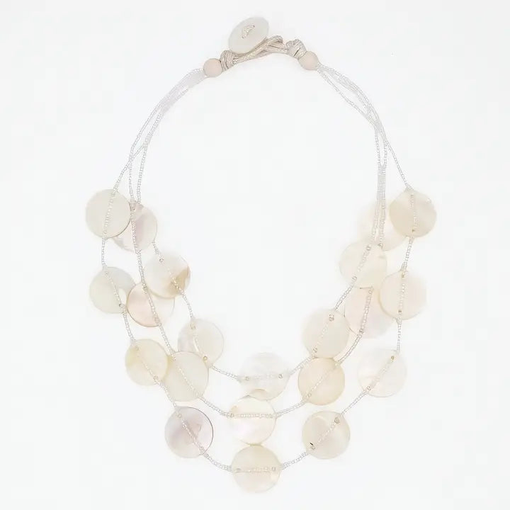 SYLCA White Sky Dream Bib Necklace - LS26N15 - WHITE
