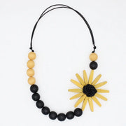 SYLCA Chunky Yellow Flower Statement Necklace - SD24N23 - YELLOW