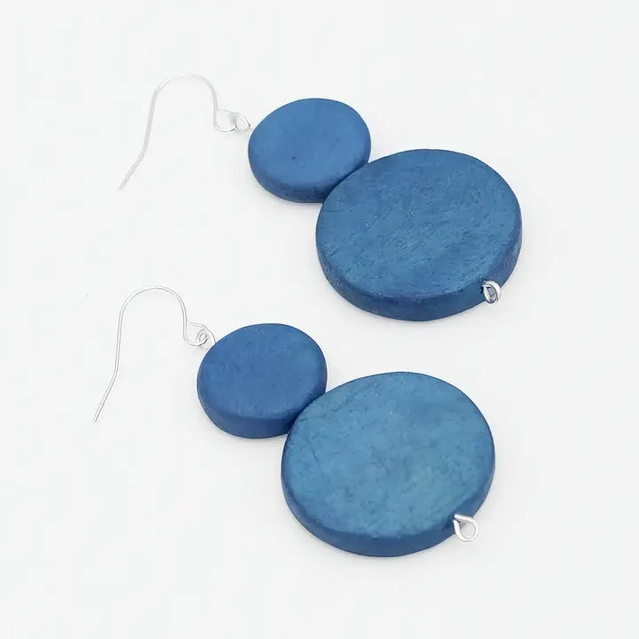 SYLCA Blue Double Bead Sarah Earrings - SD18E65 - BLUE