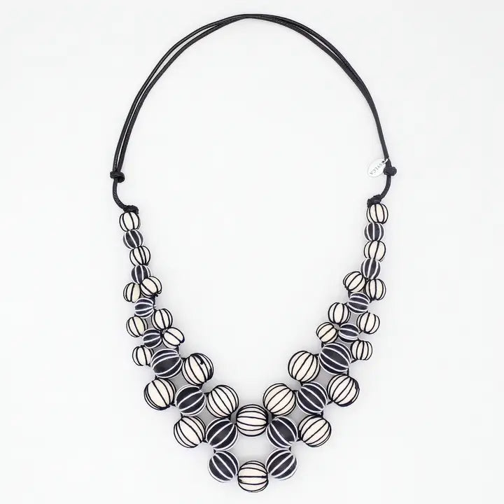 SYLCA Black and White Pamela Berries Necklace - BP24N18 - BLACK/WHITE