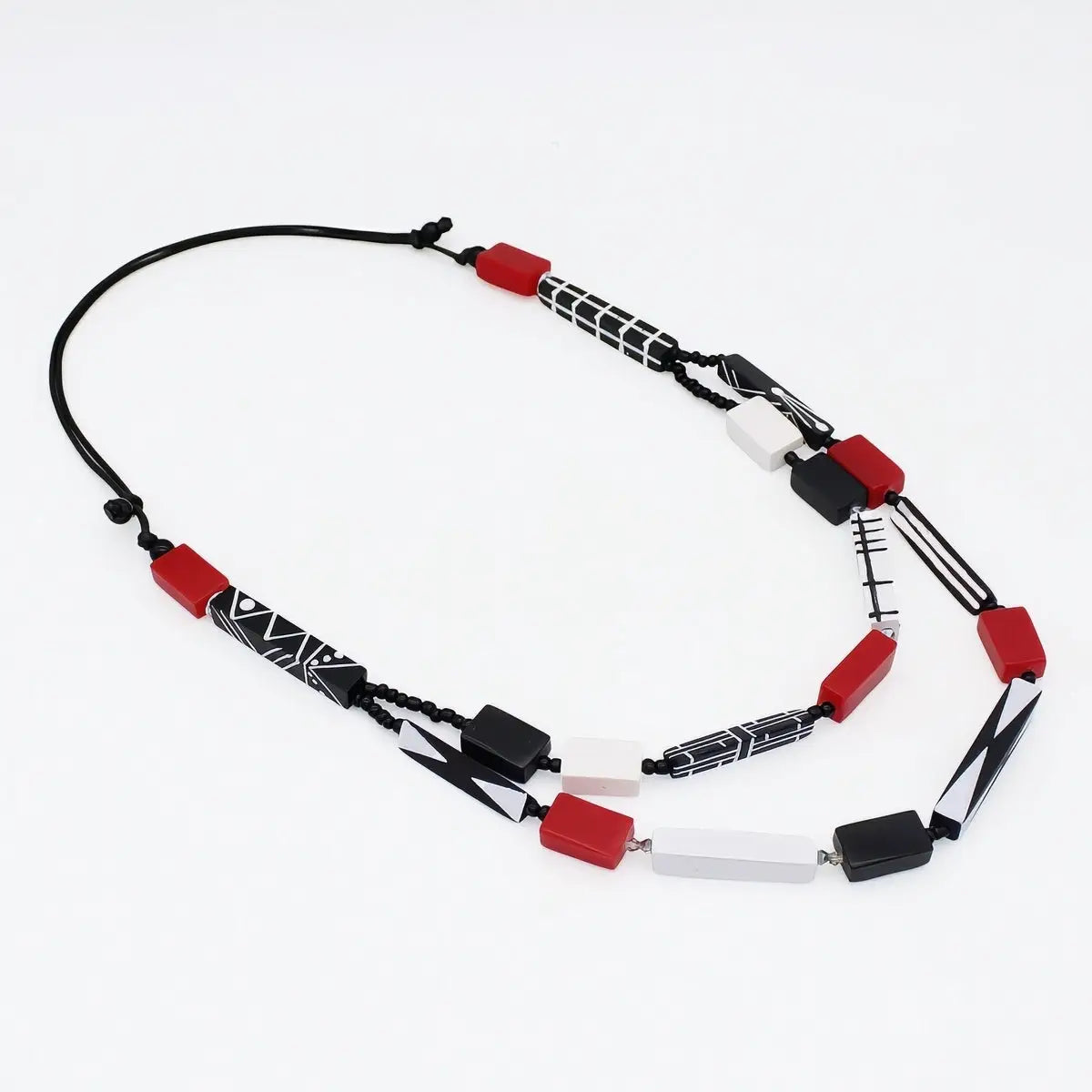 SYLCA Soran Red Mixed Bead Necklace - LS26N23 - RED