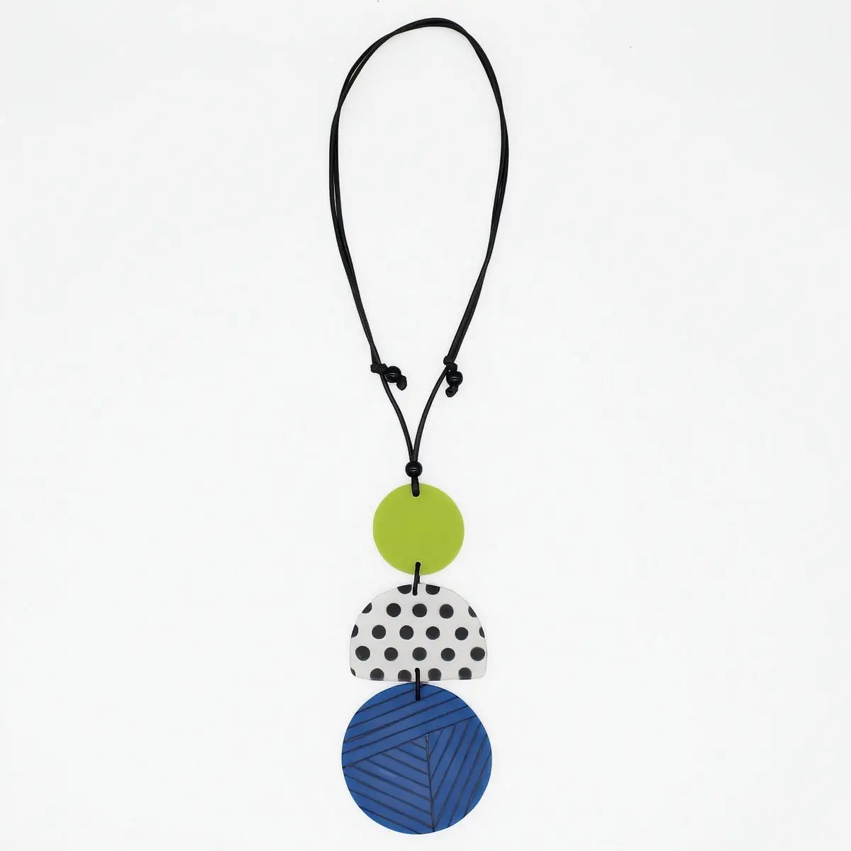 SYLCA Justine Blue and Lime Mixed Art Pendant - LS26N25 - BLUE/LIME