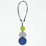 SYLCA Justine Blue and Lime Mixed Art Pendant - LS26N25 - BLUE/LIME