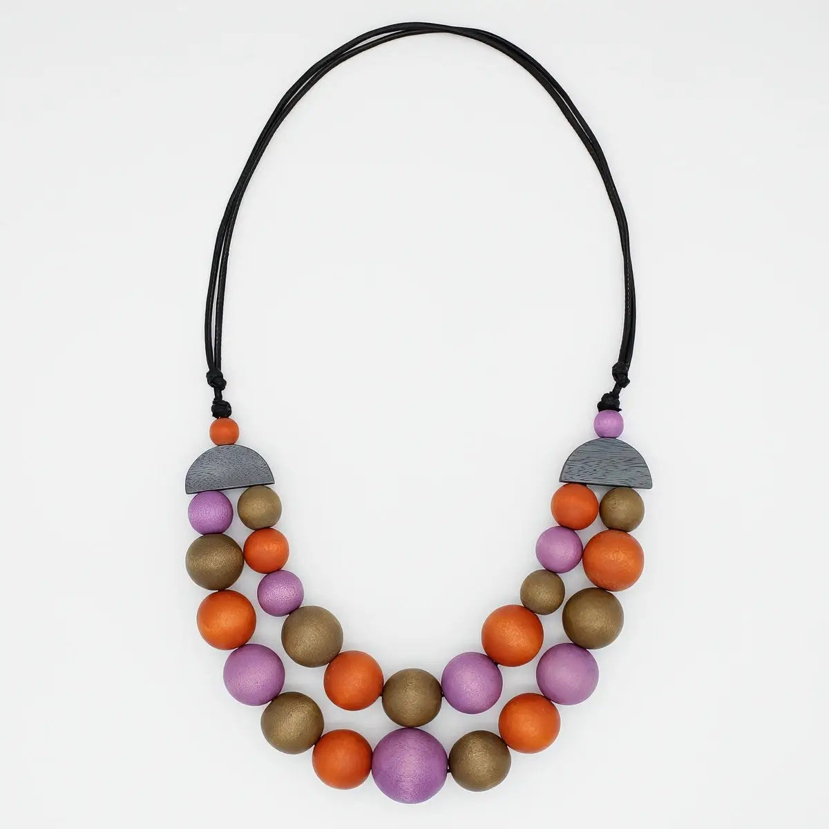 SYLCA Orange Zuri Round Bead Necklace - BP25N14 - ORANGE