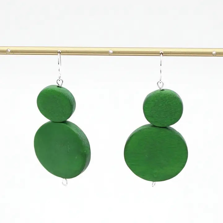 SYLCA Green Double Bead Sarah Earrings - SD18E65 - GREEN