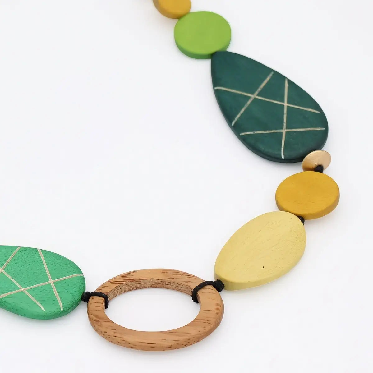 SYLCA Laken Carved Wood Link Necklace