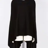 Dolma Cashmere Poncho - BLACK