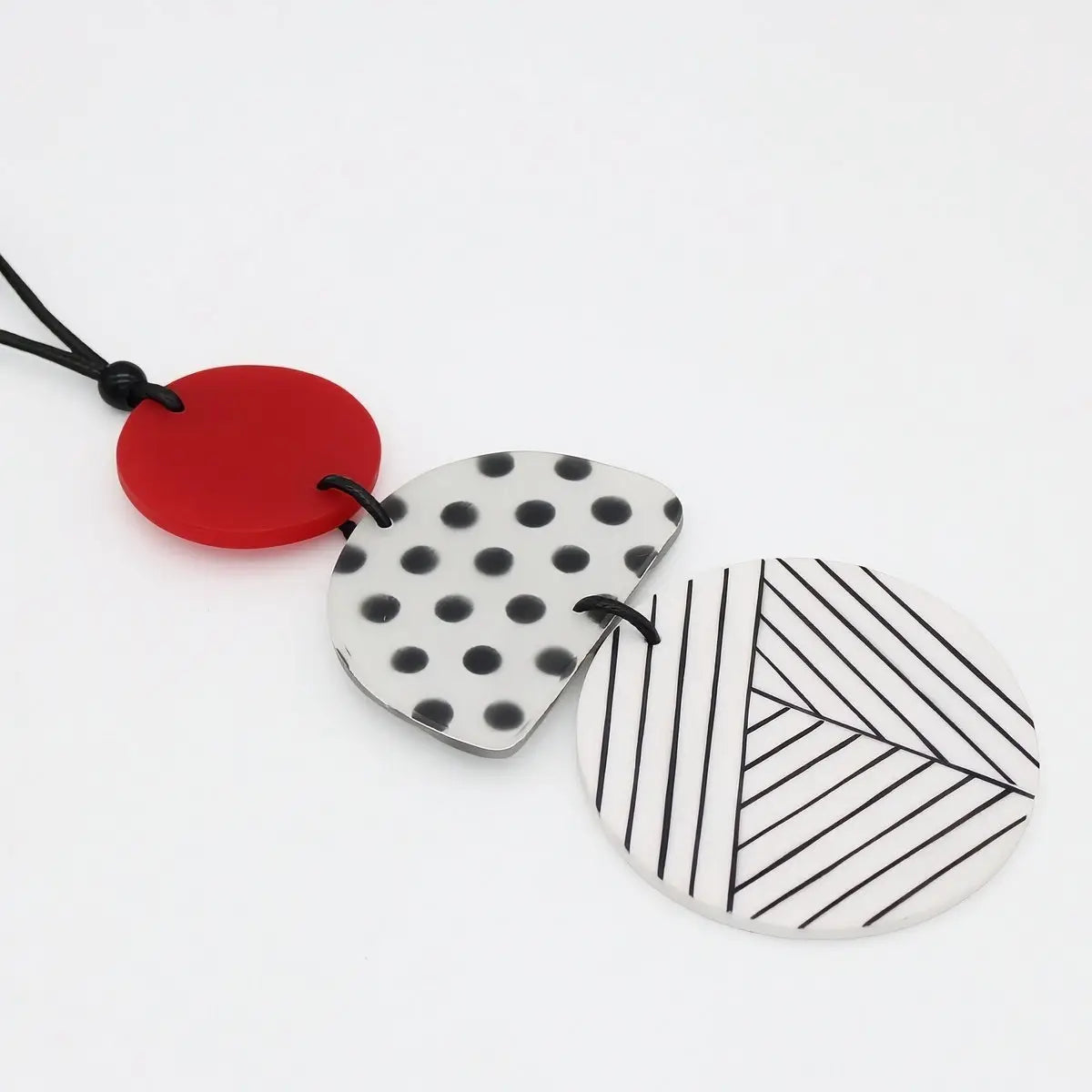SYLCA Justine Red Mixed Art Pendant - LS26N25 - RED