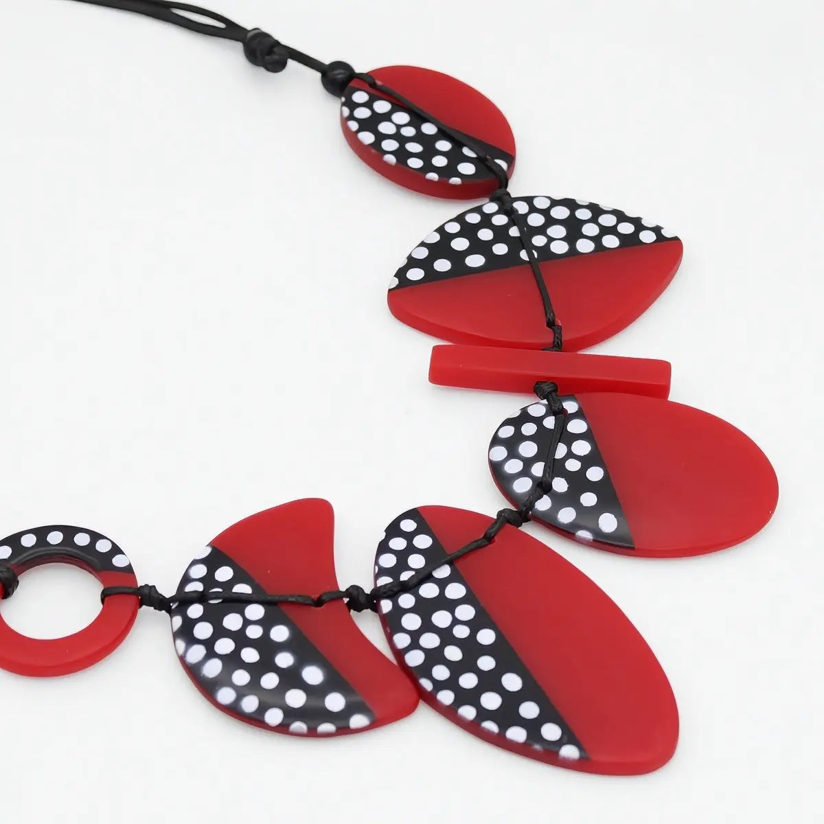 SYLCA Red Polka Dot Inez Necklace - LS25N17 - RED