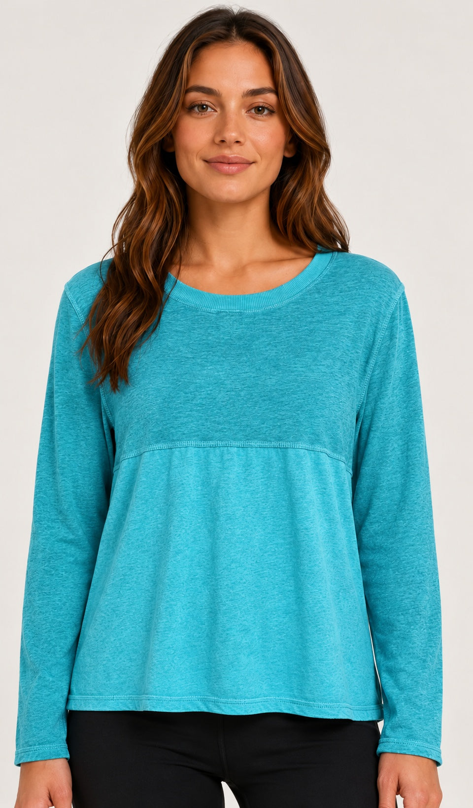 Prairie Cotton by CMC Heather Stretch Terry Contrast Crew Sweatshirt - HST706