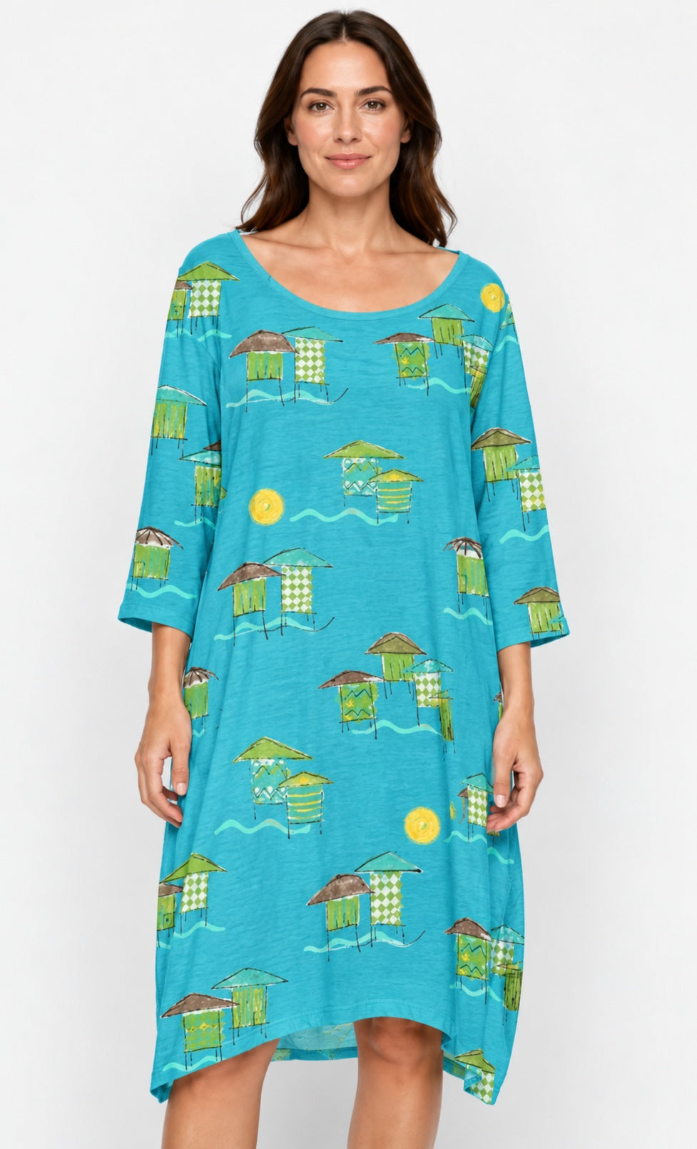 Prairie Cotton by CMC Printed Tulip Dress - BB956/P - JERSEY BORA BORA