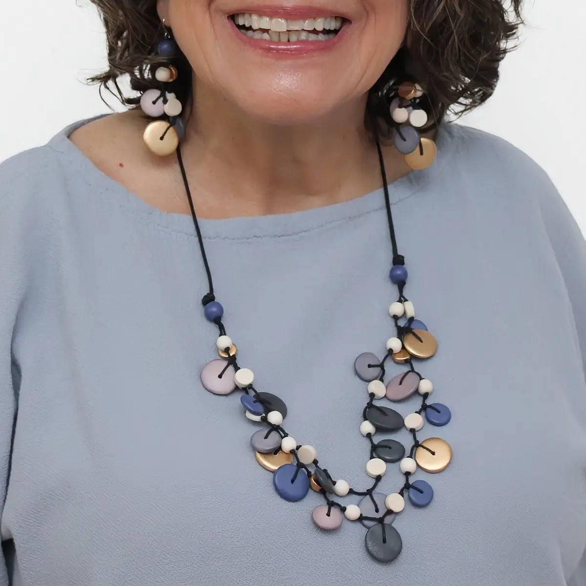 SYLCA Purple Juliette Drop Double Strand Necklace
