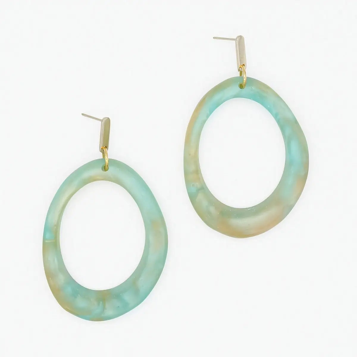 SYLCA Tidal Glow Oval Earring - SD26E05 - TEAL