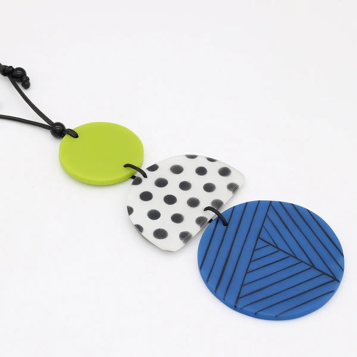 SYLCA Justine Blue and Lime Mixed Art Pendant - LS26N25 - BLUE/LIME