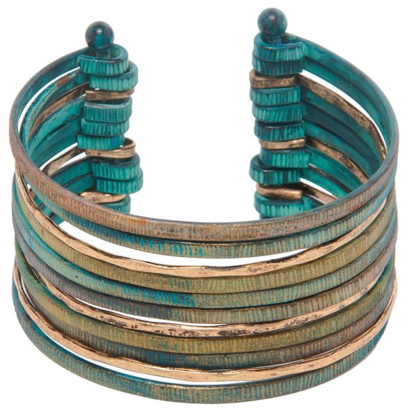 RAIN Earthy Patina Mix Wire Cuff Bracelet