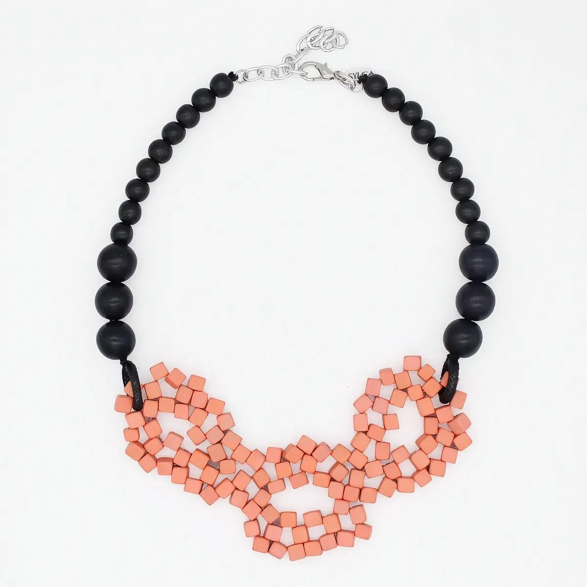 SYLCA Peach Mosaic Statement Necklace - SD26N20 - PEACH