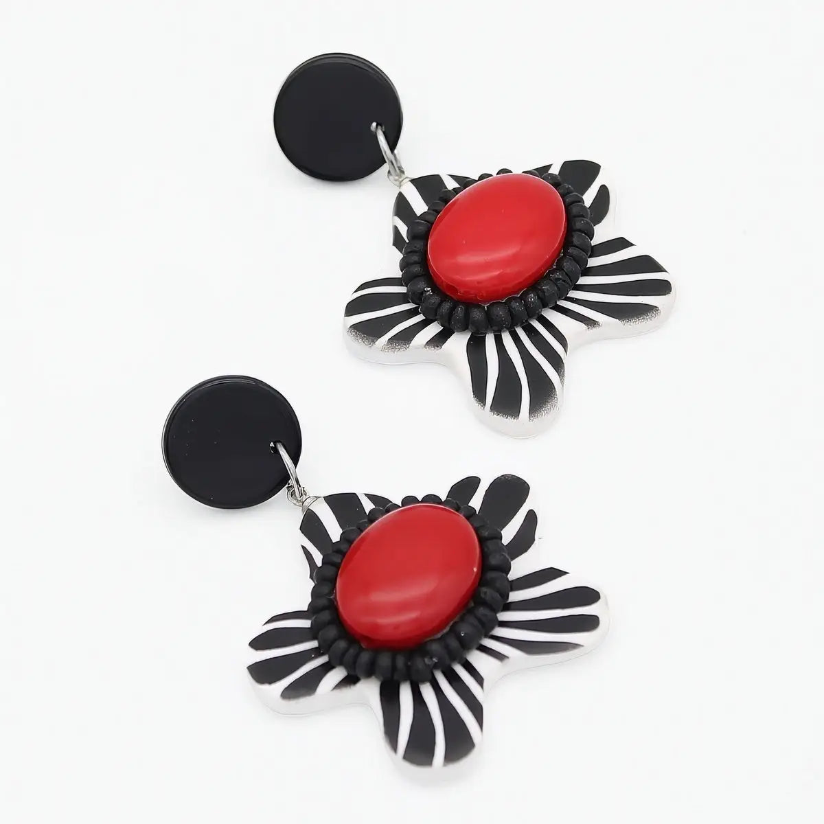 SYLCA Red Blossom Daisy Earrings -  LS26E02 - RED