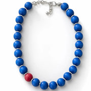 SYLCA Patriot Pop Wood Statement Necklace - SD26N21 - BLUE