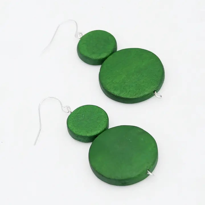 SYLCA Green Double Bead Sarah Earrings - SD18E65 - GREEN