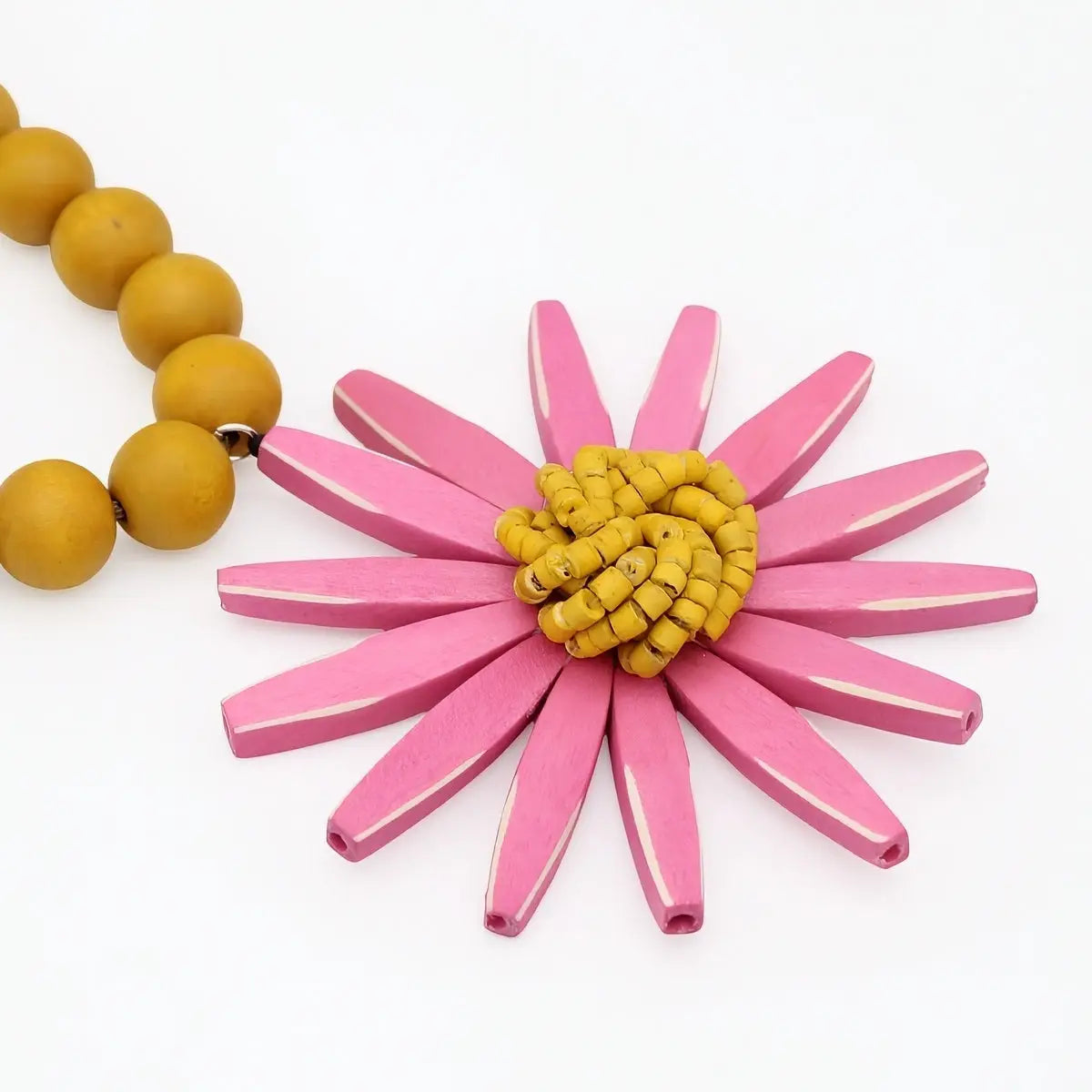 SYLCA Pink and Yellow Sunbeam Flower Necklace - SD26N24 - PINK/YELLOW