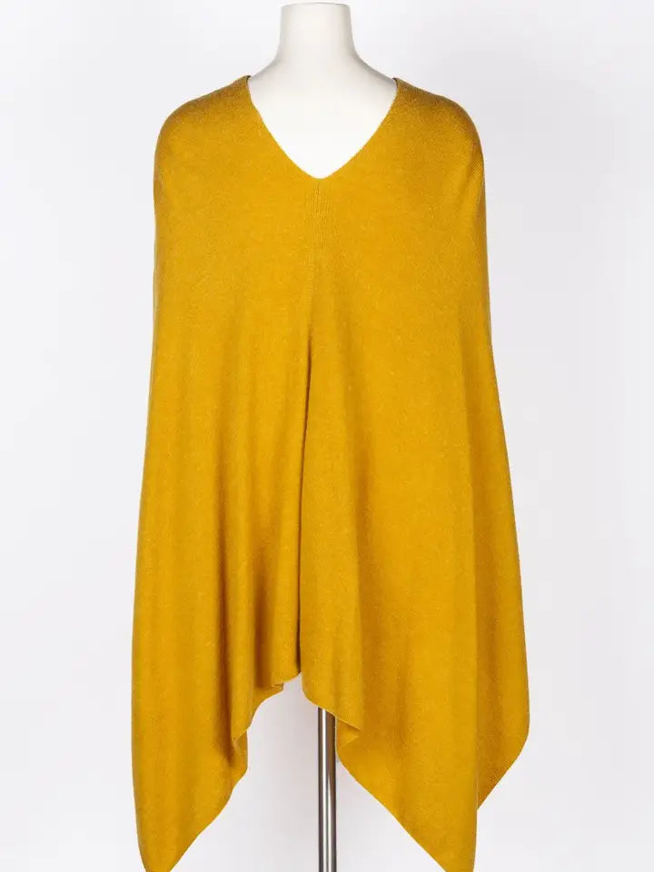 Dolma Cashmere Poncho - LOTTA YELLOW