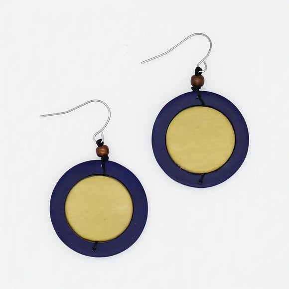 SYLCA Yellow Circle Cut-Out Earrings