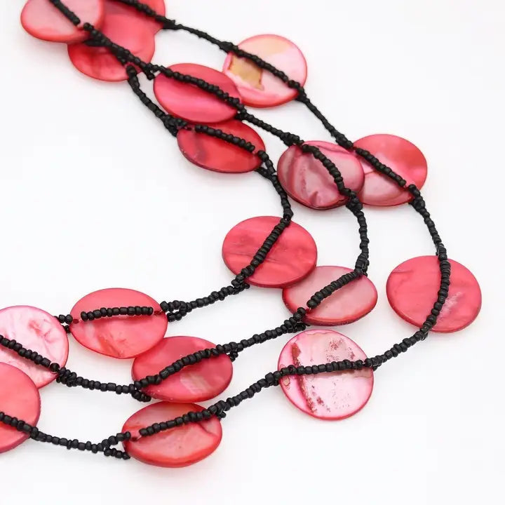 SYLCA Red Dream Bib Necklace - LS26N15 - RED