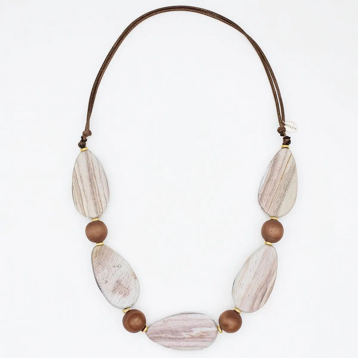 SYLCA Natural Driftwood Statement Necklace - SD25N58 - NATURAL