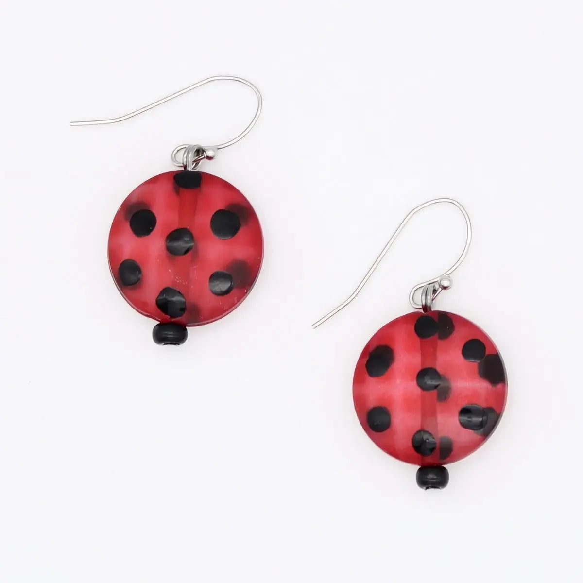 SYLCA Red Polka Dot Drift Earrings - LS26E05 - RED