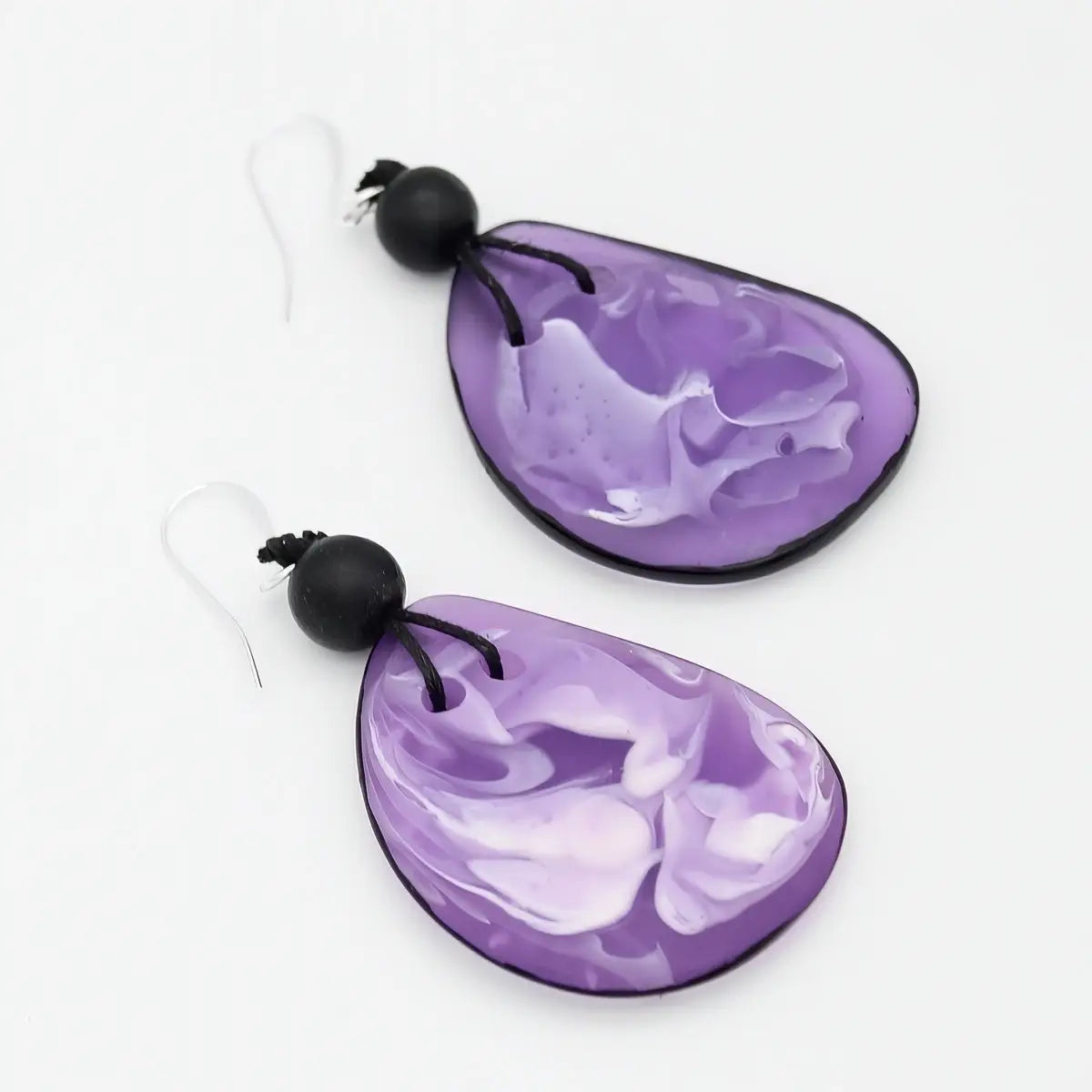 SYLCA Purple Marble Petal Pop Resin Earrings - SD26E06 - PURPLE