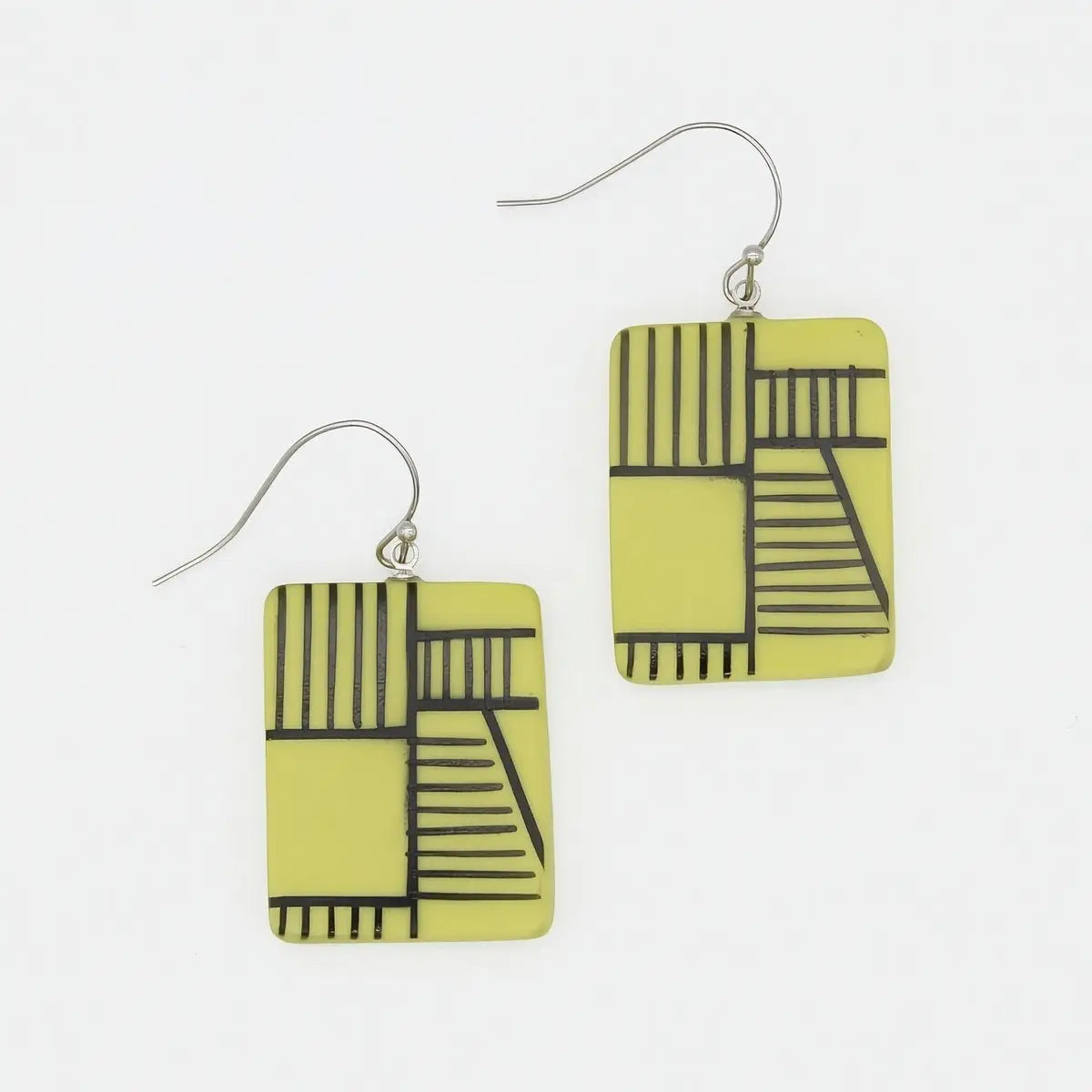 SYLCA Chartreuse Geovibe Drop Earring - LS25E22 - CHARTREUSE