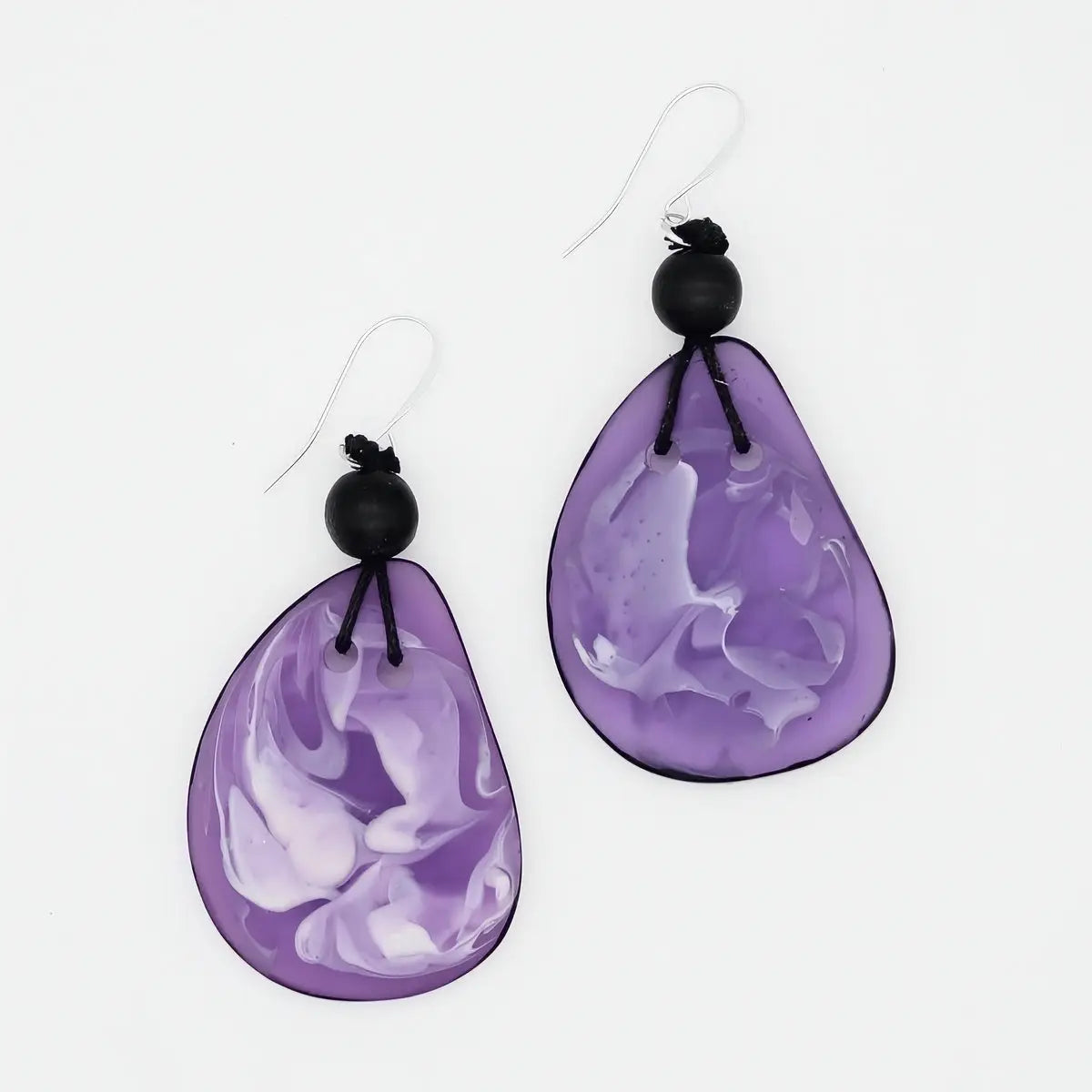 SYLCA Purple Marble Petal Pop Resin Earrings - SD26E06 - PURPLE